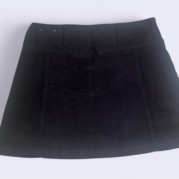 American Eagle Outfitters Y2K Goth Black Corduroy Grunge Cottagecore Mini Skirt - Picture 3 of 6